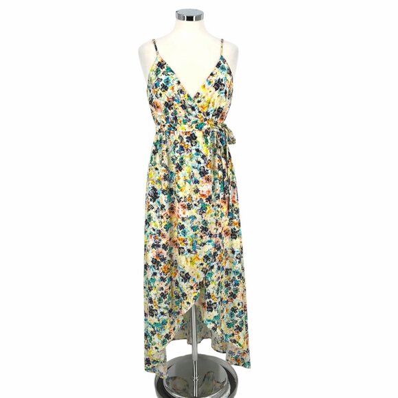 June & Hudson Floral Maxi Wrap Summer Dress Multicolor Size Medium - Picture 1 of 13